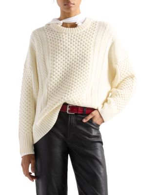 Wool Fisherman Crewneck Sweater