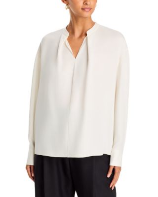 Silk Soft Pleat Neck Top