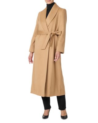 Belted Cashmere Shawl Collar Coat