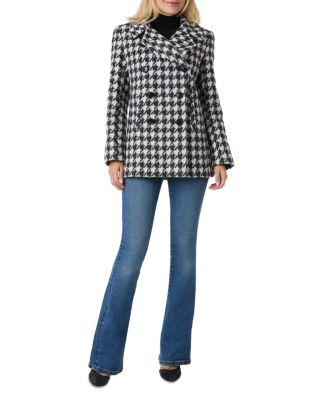 Double Breasted Houndstooth Peacoat