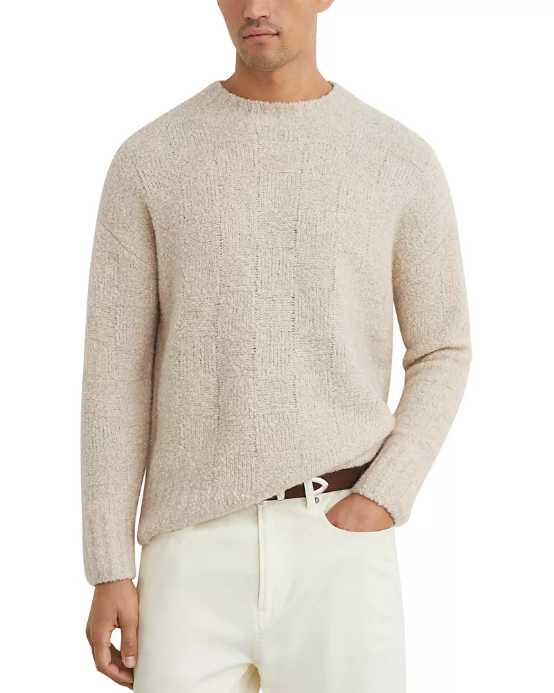 Reiss Clarence Wool & Cashmere Boucle Crewneck Sweater