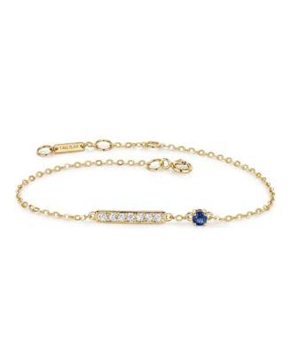 Sapphire & Diamond Bracelet in 14K White Gold