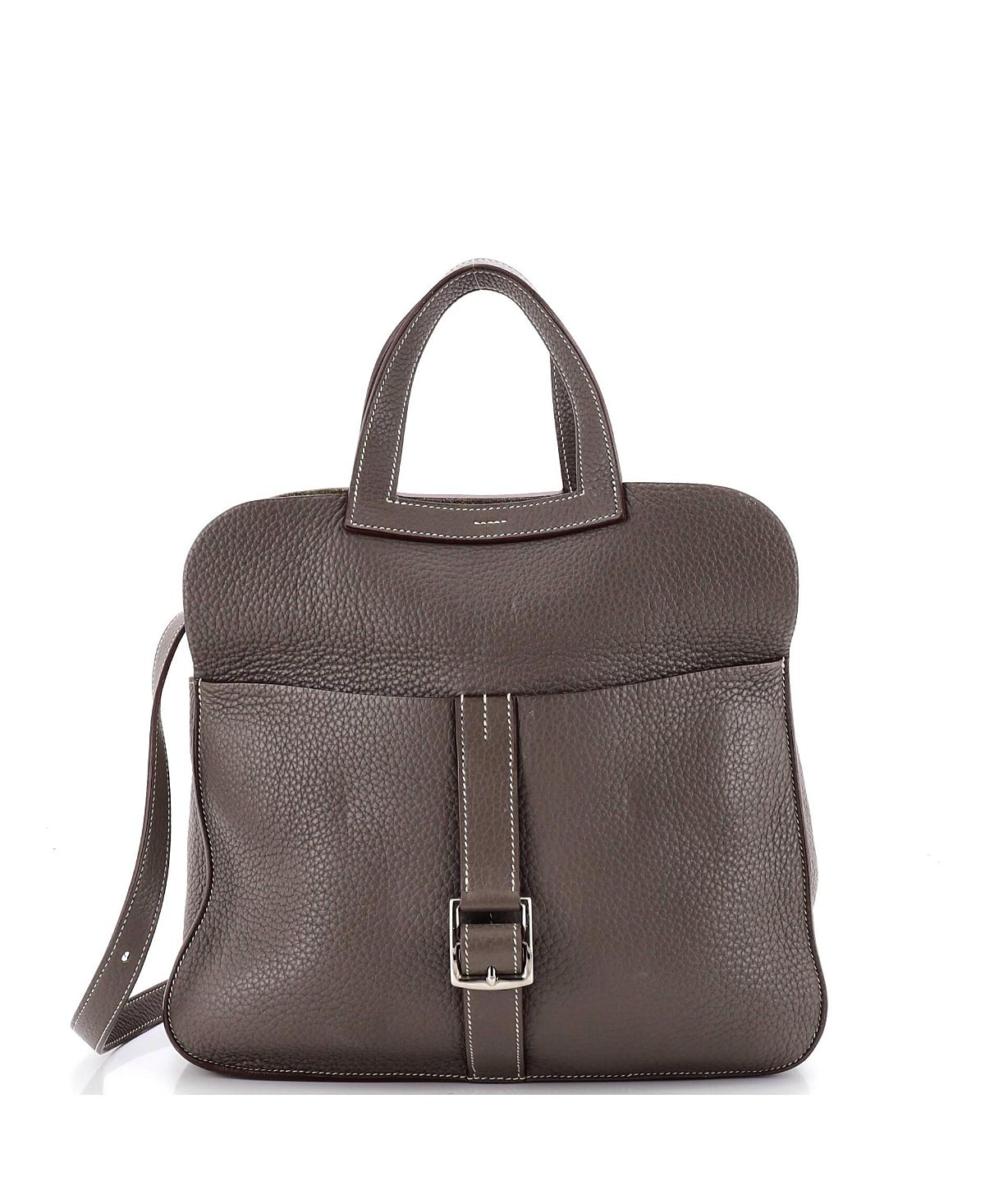 Pre-Owned HERMES Halzan Convertible Leather Shoulder Bag