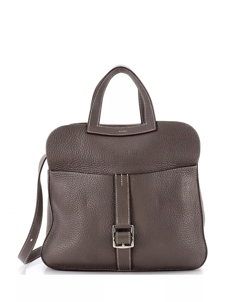 Pre-Owned HERMES Halzan Convertible Leather Shoulder Bag