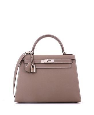 Kelly 28 Epsom Leather Shoulder Bag with Palladium Hardware