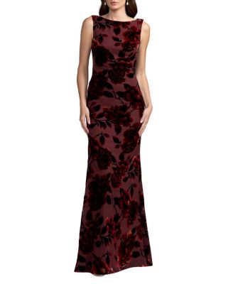  Sleeveless Cowl Back Velvet Gown