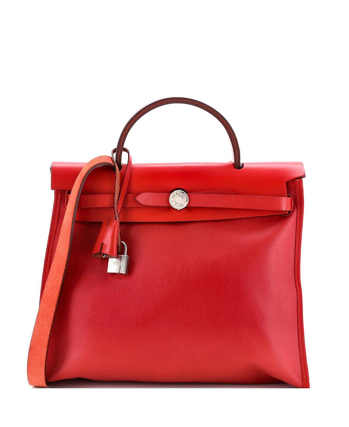 Pre-Owned HERMES Herbag Zip Canvas & Leather Tote