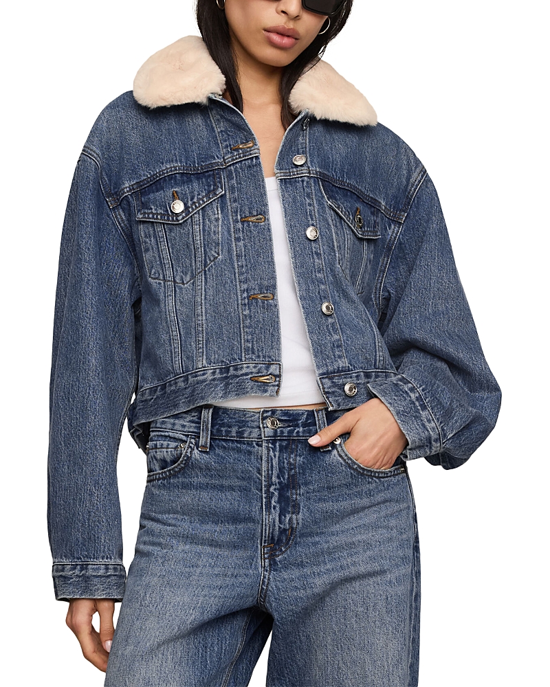 Z Supply The Daily Denim Faux Fur Jacket