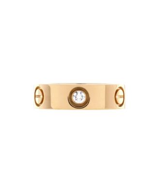  Love 3 Diamonds Band Ring 18K Gold with Diamonds