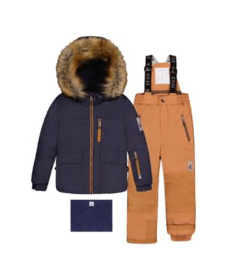  Boys' Play Fleece Hood Jacket & Pants Two Piece Snowsuit - Little Kid