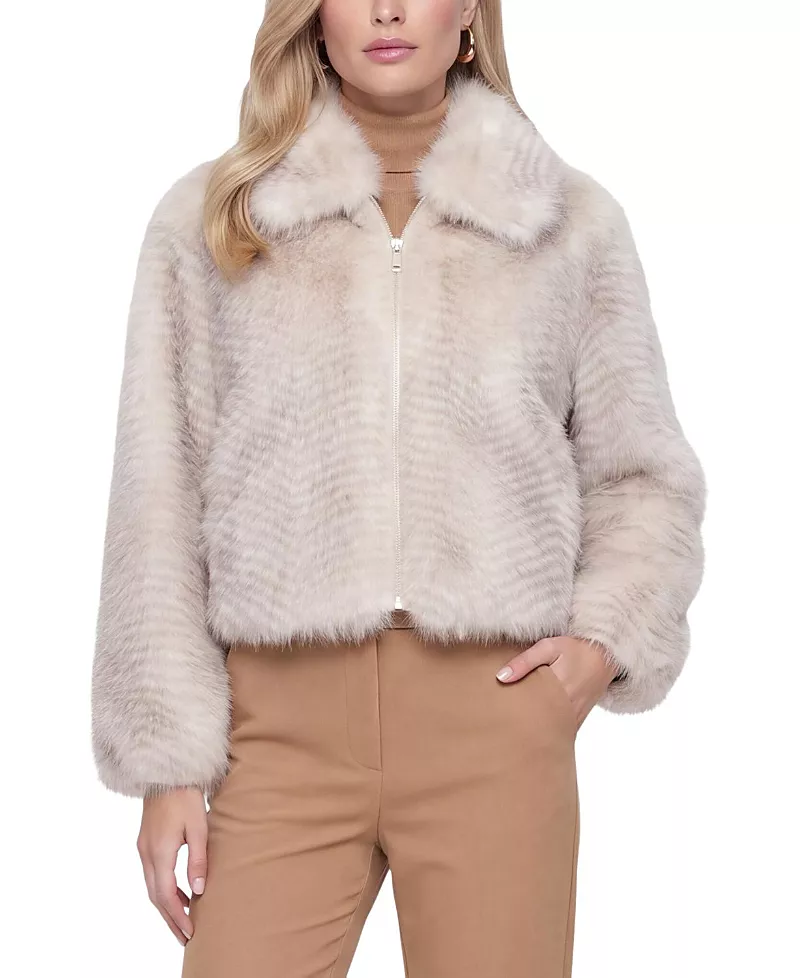 Lyla Grant Faux Fur Fox Zip Jacket