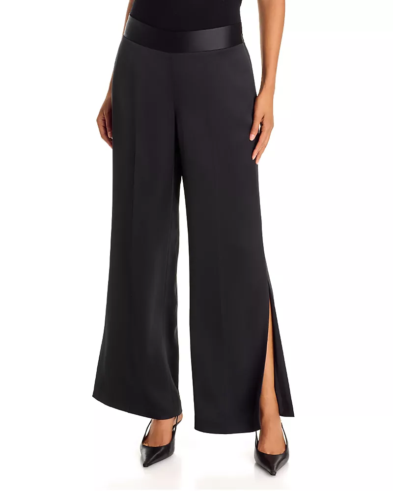 Elie Tahari Rylee Satin Split Hem Pants