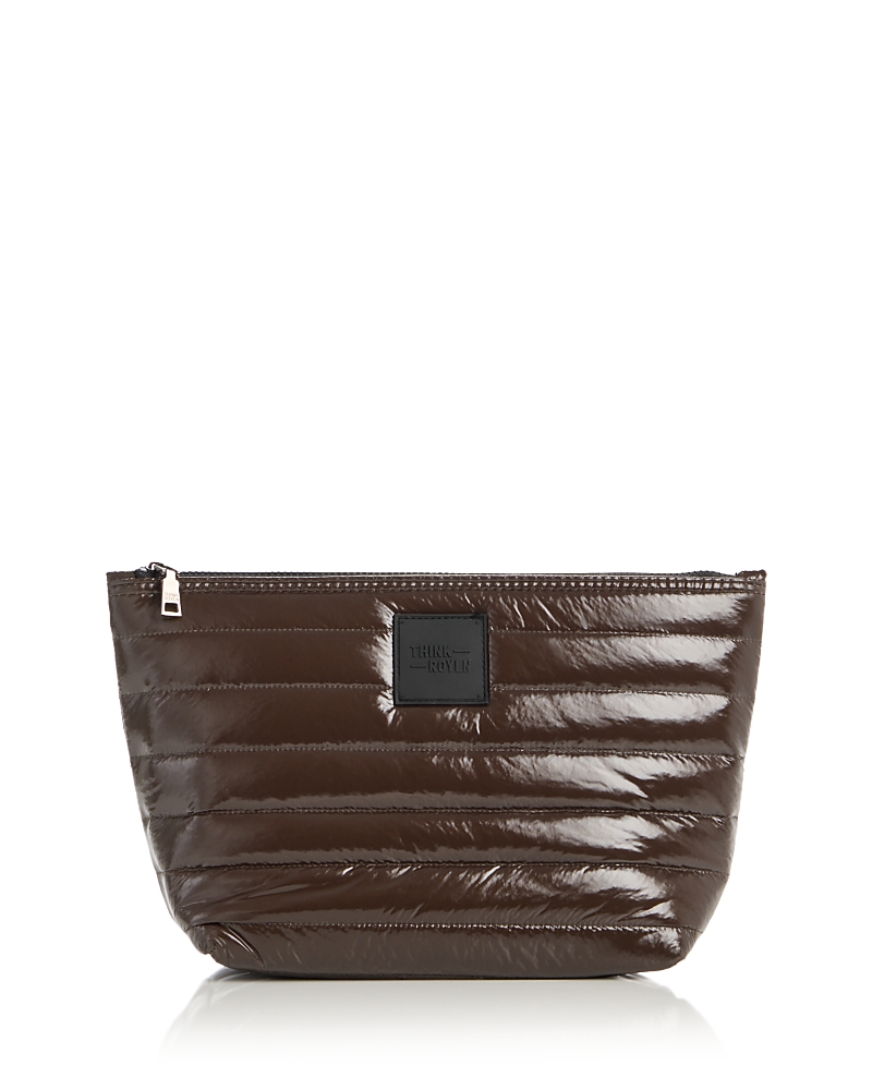 Think Royln Travel Trio Quilted Pouches In Brown