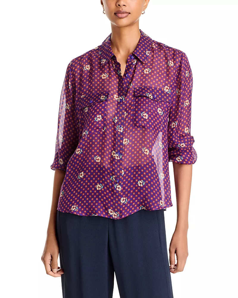 Johnny Was Jacobi Silk Sheer Blouse