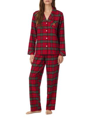 Brushed Twill Notch Collar Long Pants Pajama Set