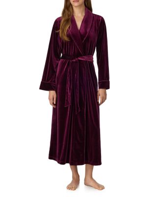 Velvet Shawl Collar Long Wrap Robe