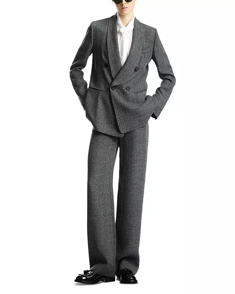 Emporio Armani Wide Leg Melange Pants