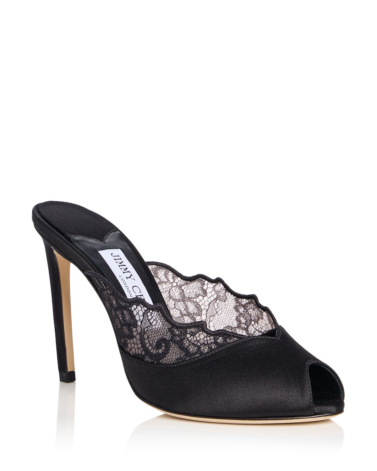 Jimmy Choo Women's Brigitte 100 Lace & Satin Mules