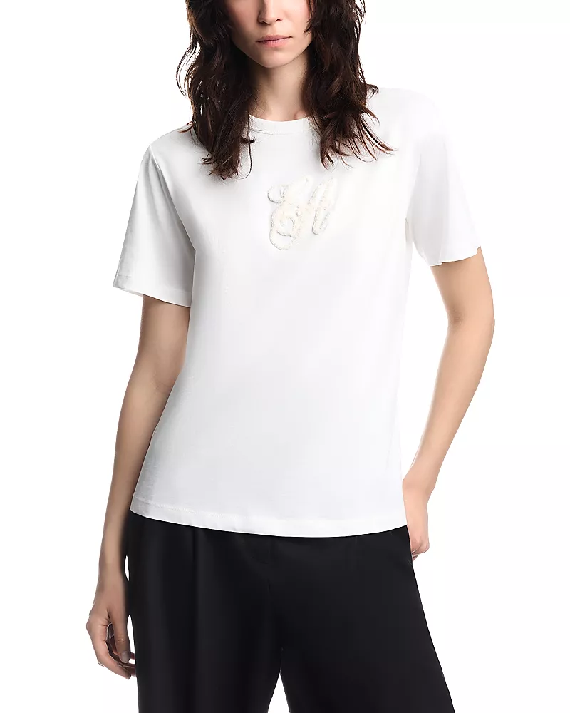 Emporio Armani Supima Cotton Jersey Embroidered Logo Tee