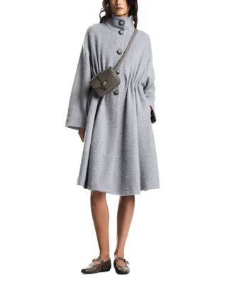 Mock Neck Cinched Waist Coat