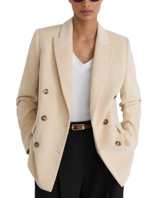 Petite Sadie Cotton Corduroy Double Breasted Blazer