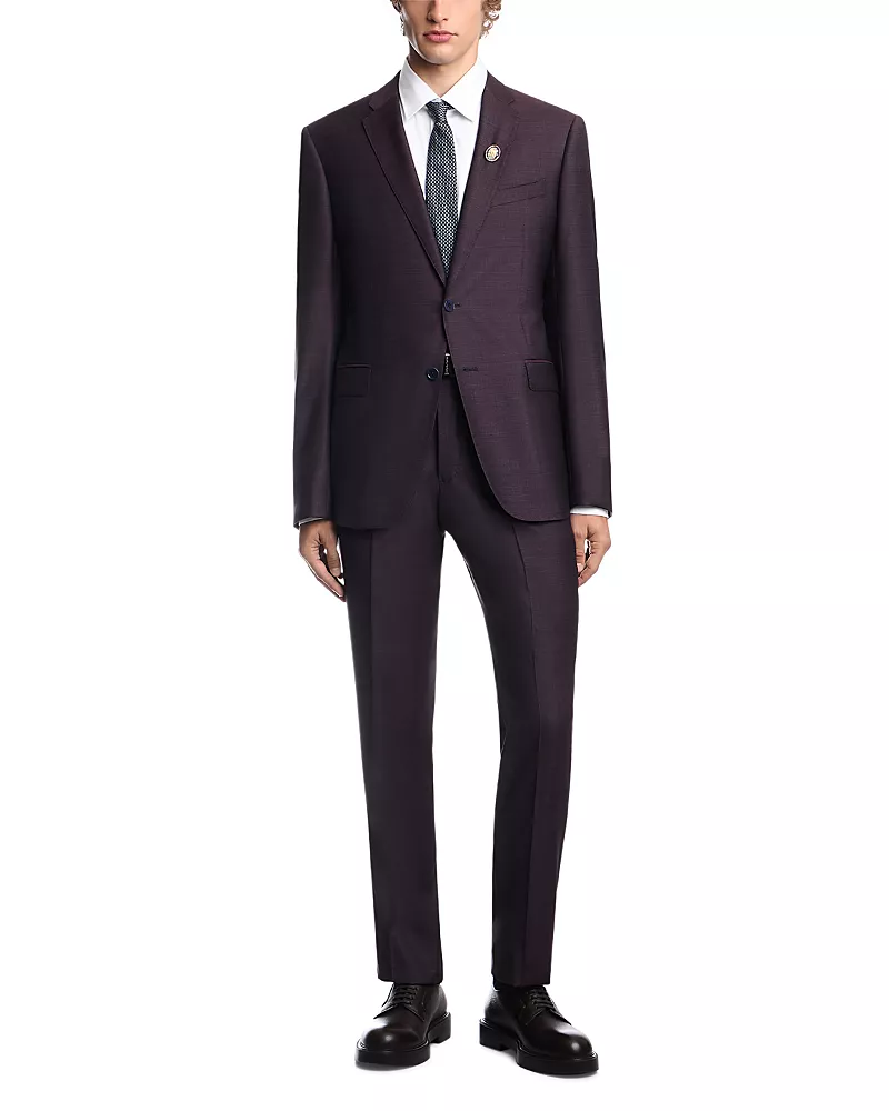 Emporio Armani Single Breasted Super 130s Basket Weave Effect Suit