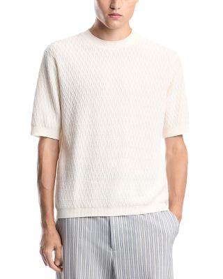 Chevron Jacquard Short Sleeve Sweater