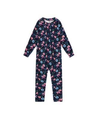 Girls' One Piece Stretch Fleece Asymmetric Zip Thermal Underwear - Little Kid, Big Kid