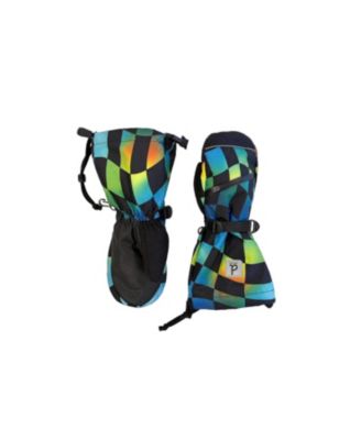  Boys' Checkered Teknik Waterproof Cordura Reinforced Winter Mittens - Big Kid