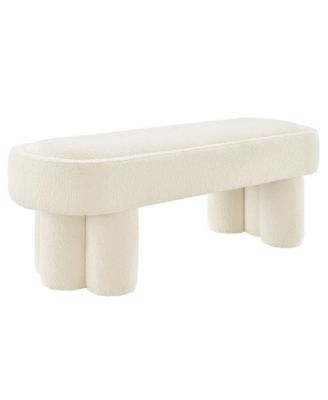  Mossi 52-Inch Oval Boucle Fabric Bench