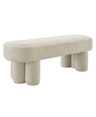  Mossi 52-Inch Oval Boucle Fabric Bench
