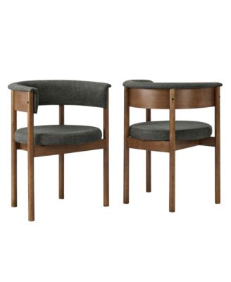  Clea Curved Upholstered Dining Chairs Set Of 2
