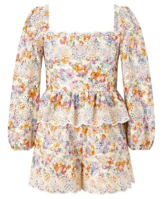 Girls' Posie Cotton Embroidered Romper - Little Kid, Big Kid