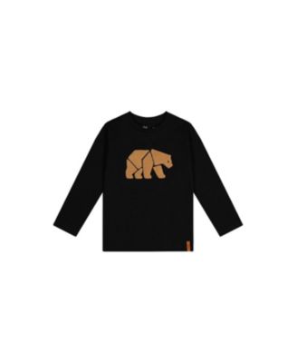 Boys' Organic Cotton Jersey Long Sleeve Bear Graphic T-Shirt - Little Kid