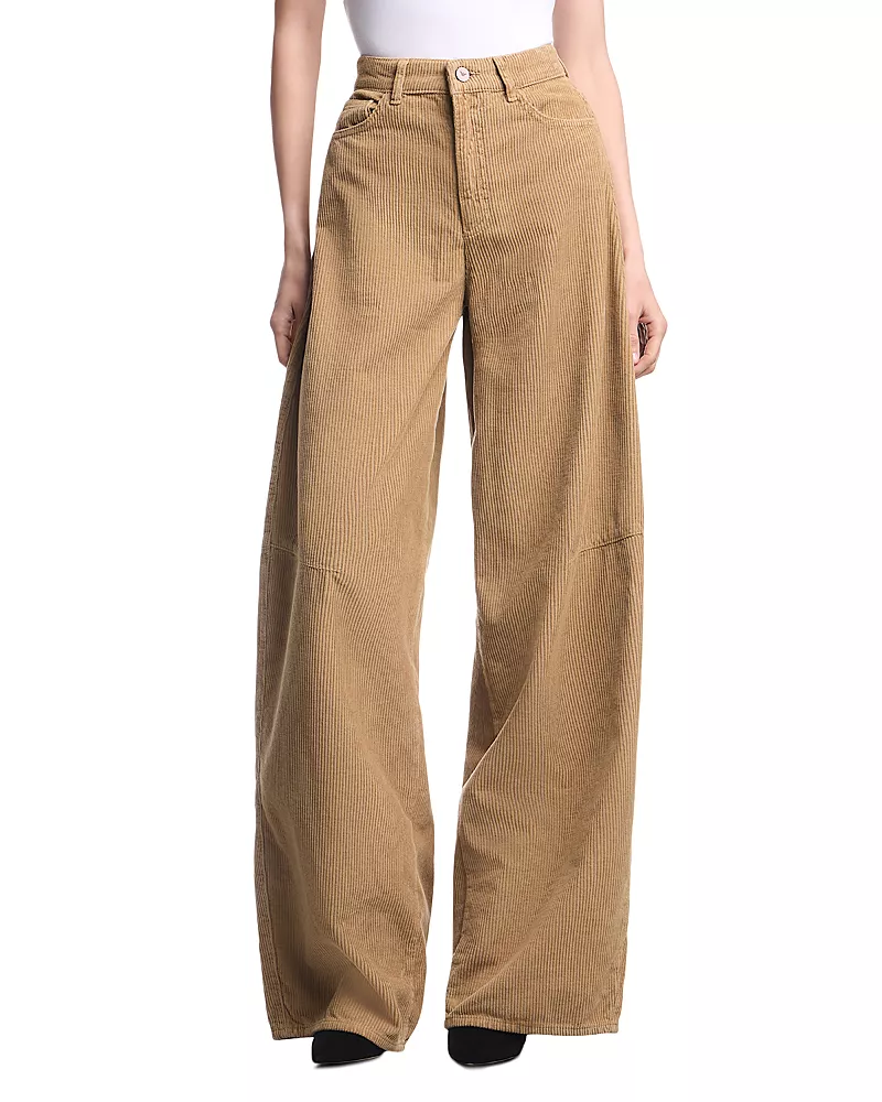 Emporio Armani Cotton Corduroy Wide Leg Pants