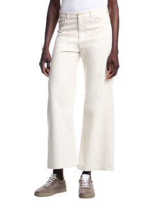 Wide Leg Jeans in White Silver