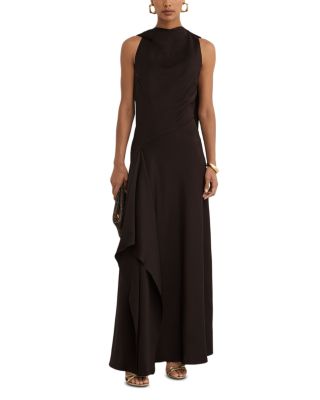 Sabine Satin Cape Maxi Dress