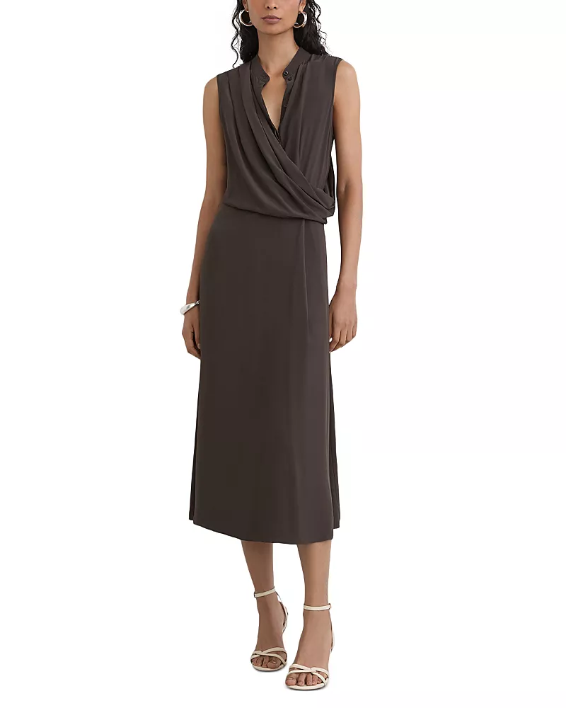 Reiss Gracie Draped Midi Dress