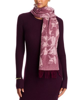 Woven Floral Cashmere Scarf