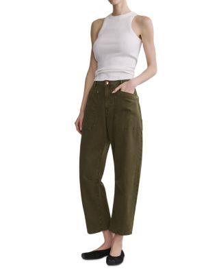 Bilie Easy Barrel Petite Mid Rise 26" Jeans in Pine