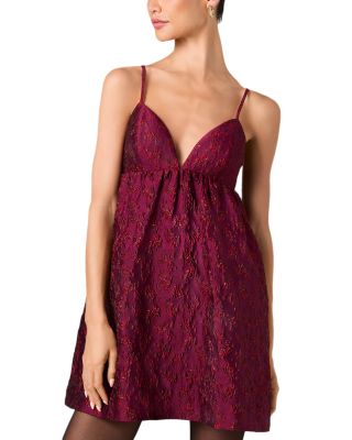 Anaya Floral Jacquard Mini Dress