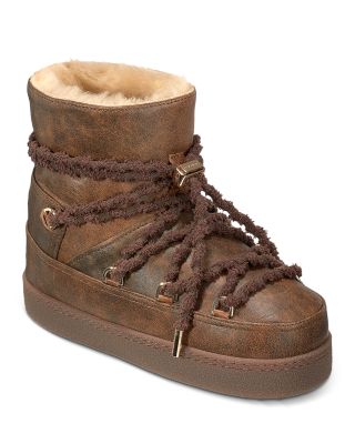 Women's Rustic Leather & Shearling Winter Boots