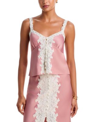 Effy Lace Trim Satin Top