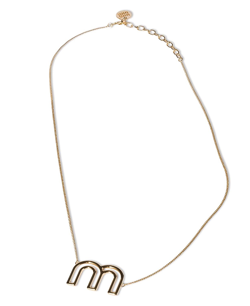 Miu Miu Metal Necklace, 21.06 In Gold/silver