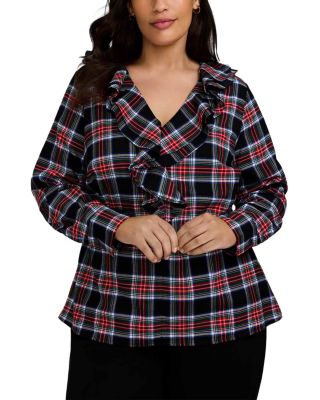 Sandy Ruffled Plaid Shirt