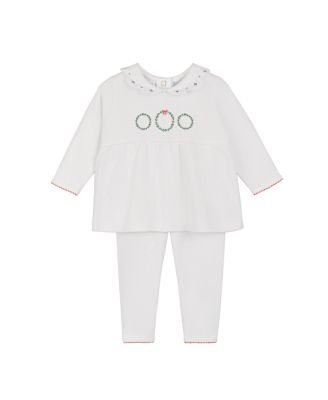  Girls' Holiday Wreath Cotton 2-Piece Set - Baby
