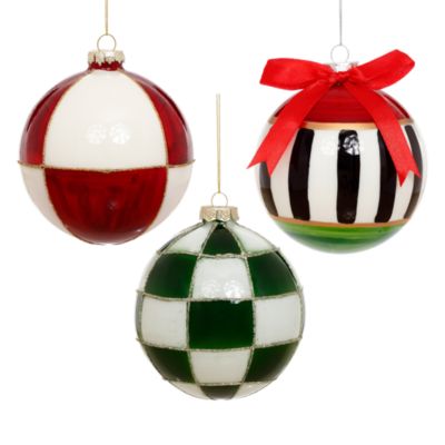 4" Christmas Ball Ornaments, Set of 6