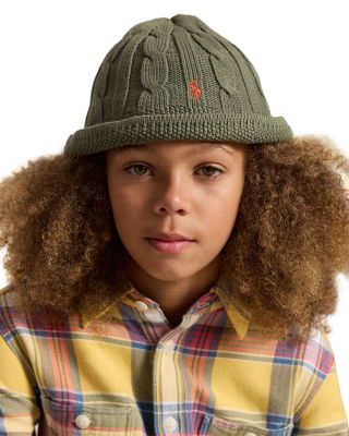 Girls' Cable Knit Cotton Bucket Hat - Big Kid