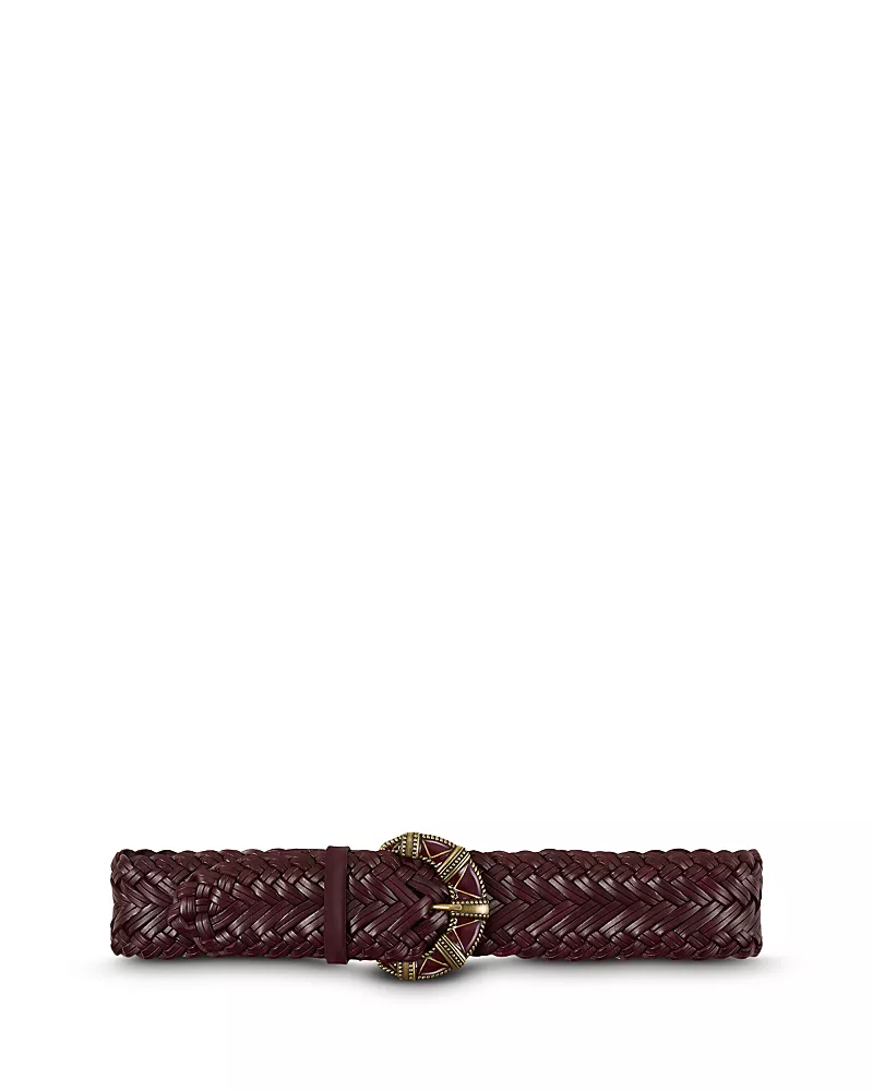 ba & sh Women's Byron Handwoven Leather Belt
