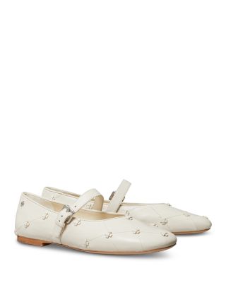 Women's Bunny Knot Leather Mary Jane Flats